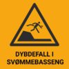 Dybdefall i svømmebasseng – ISO 7010