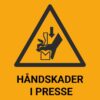 Håndskader i presse – ISO 7010