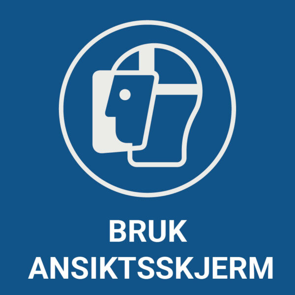 Bruk ansiktsskjerm – ISO 7010