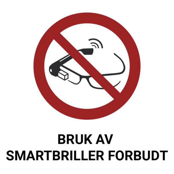 Bruk av smartbriller forbudt – ISO 7010