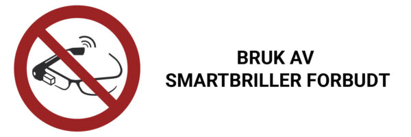 Bruk av smartbriller forbudt – ISO 7010 - Bilde 2