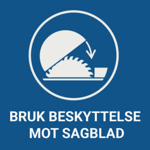Bruk beskyttelse mot sagblad – ISO 7010