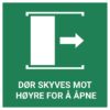 Dør skyves mot høyre for å åpne – ISO 7010
