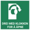 Drei med klokken for å åpne – ISO 7010
