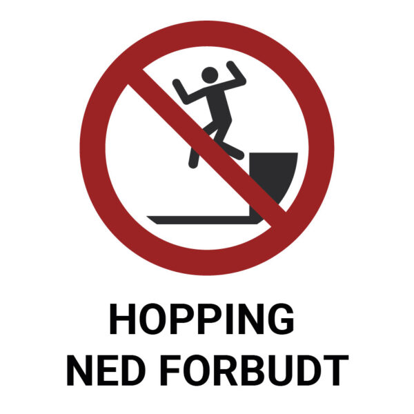 Hopping ned forbudt – ISO 7010