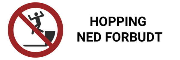 Hopping ned forbudt – ISO 7010 - Bilde 2